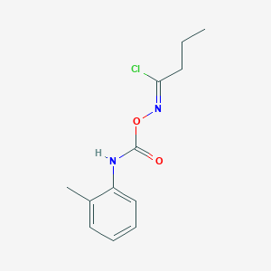 molecular formula C12H15ClN2O2 B129223 N-((((2-Methylphenyl)amino)carbonyl)oxy)butanimidoyl chloride CAS No. 145252-13-7