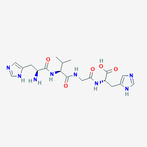 molecular formula C19H28N8O5 B12922441 L-Histidine, L-histidyl-L-valylglycyl- CAS No. 455938-10-0