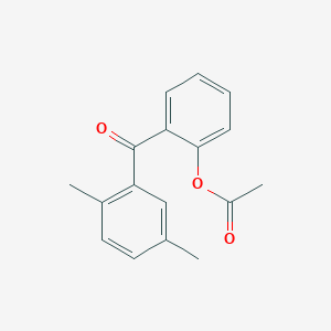 molecular formula C17H16O3 B1292250 2-Acetoxy-2',5'-methylbenzophenone CAS No. 890099-06-6