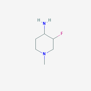 molecular formula C6H13FN2 B12922671 3-Fluoro-1-methylpiperidin-4-amine 
