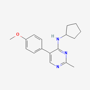 molecular formula C17H21N3O B12922701 N-cyclopentyl-5-(4-methoxyphenyl)-2-methylpyrimidin-4-amine CAS No. 917895-75-1
