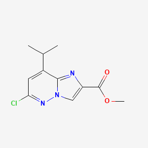 molecular formula C11H12ClN3O2 B12922733 Methyl 6-chloro-8-isopropylimidazo[1,2-b]pyridazine-2-carboxylate 
