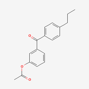 molecular formula C18H18O3 B1292274 3-Acetoxy-4'-propylbenzophenone CAS No. 890099-90-8