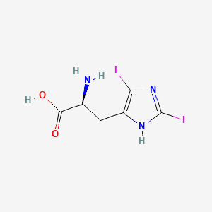 molecular formula C6H7I2N3O2 B12922794 2,5-diiodo-L-histidine CAS No. 6996-16-3