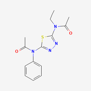 molecular formula C14H16N4O2S B12922801 N-Ethyl-N-(5-(N-phenylacetamido)-1,3,4-thiadiazol-2-yl)acetamide 