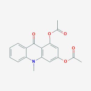 molecular formula C18H15NO5 B12922805 9(10H)-Acridinone, 1,3-bis(acetyloxy)-10-methyl- CAS No. 28333-08-6