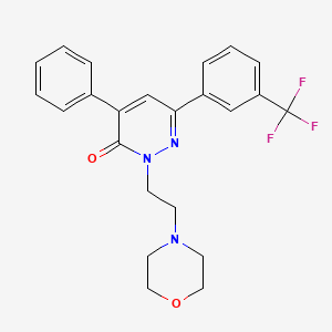 molecular formula C23H22F3N3O2 B12923063 3(2H)-Pyridazinone, 2-(2-morpholinoethyl)-4-phenyl-6-(alpha,alpha,alpha-m-tolyl)- CAS No. 23348-44-9