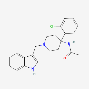 molecular formula C22H24ClN3O B12923126 N-{4-(2-Chlorophenyl)-1-[(1H-indol-3-yl)methyl]piperidin-4-yl}acetamide CAS No. 925217-98-7