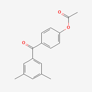 molecular formula C17H16O3 B1292320 4-Acetoxy-3',5'-dimethylbenzophenone CAS No. 890100-37-5