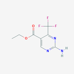 molecular formula C8H8F3N3O2 B129233 Ethyl 2-amino-4-(trifluoromethyl)pyrimidine-5-carboxylate CAS No. 149771-09-5