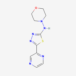 molecular formula C10H12N6OS B12923319 4-Morpholinamine, N-[5-(2-pyrazinyl)-1,3,4-thiadiazol-2-yl]- CAS No. 919491-72-8