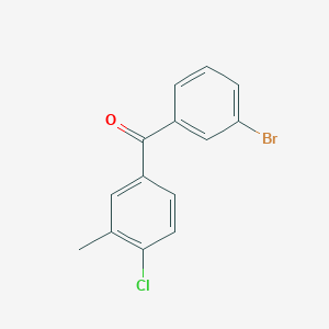 molecular formula C14H10BrClO B1292332 3-Bromo-4'-chloro-3'-methylbenzophenone CAS No. 951891-14-8