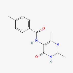 molecular formula C14H15N3O2 B12923345 N-(2,4-Dimethyl-6-oxo-1,6-dihydropyrimidin-5-yl)-4-methylbenzamide CAS No. 773834-81-4