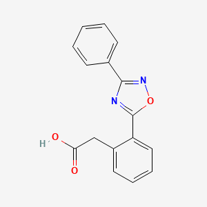 molecular formula C16H12N2O3 B12923377 Benzeneacetic acid, 2-(3-phenyl-1,2,4-oxadiazol-5-yl)- CAS No. 104907-29-1
