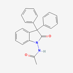 molecular formula C22H18N2O2 B12923562 Acetamide, N-(2,3-dihydro-2-oxo-3,3-diphenyl-1H-indol-1-yl)- CAS No. 61458-12-6