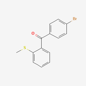 molecular formula C14H11BrOS B1292360 4-Bromo-2'-(thiomethyl)benzophenone CAS No. 951888-15-6