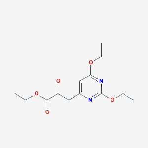 molecular formula C13H18N2O5 B12923612 Ethyl 3-(2,6-diethoxypyrimidin-4-yl)-2-oxopropanoate CAS No. 1685-02-5