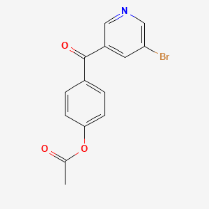 molecular formula C14H10BrNO3 B1292370 3-(4-Acetoxybenzoyl)-5-bromopyridine CAS No. 898766-32-0