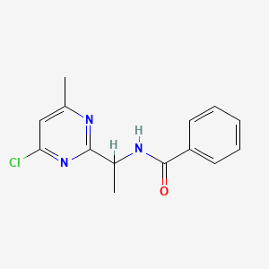 molecular formula C14H14ClN3O B12923734 N-(1-(4-Chloro-6-methylpyrimidin-2-yl)ethyl)benzamide CAS No. 88875-03-0
