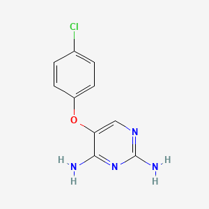 molecular formula C10H9ClN4O B12923769 Pyrimidine, 2,4-diamino-5-(p-chlorophenoxy)- CAS No. 7331-20-6