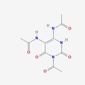 molecular formula C10H12N4O5 B12923791 N,N'-(1-Acetyl-2,6-dioxo-1,2,3,6-tetrahydropyrimidine-4,5-diyl)diacetamide CAS No. 873376-13-7