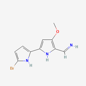 molecular formula C10H10BrN3O B12923968 Methanamine, 1-(5-(5-bromo-1H-pyrrol-2-yl)-3-methoxy-2H-pyrrol-2-ylidene)-, (1Z)- CAS No. 85850-01-7