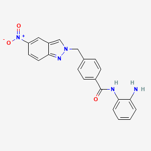 molecular formula C21H17N5O3 B12923985 n-(2-Aminophenyl)-4-((5-nitro-2h-indazol-2-yl)methyl)benzamide CAS No. 920314-33-6