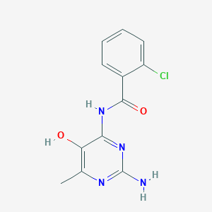 molecular formula C12H11ClN4O2 B12923992 N-(2-Amino-5-hydroxy-6-methylpyrimidin-4-yl)-2-chlorobenzamide CAS No. 61581-44-0