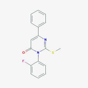 molecular formula C17H13FN2OS B12924071 3-(2-fluorophenyl)-2-(methylthio)-6-phenylpyrimidin-4(3H)-one CAS No. 89069-42-1