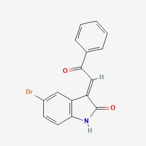 molecular formula C16H10BrNO2 B12924113 (3E)-5-bromo-3-phenacylidene-1H-indol-2-one 