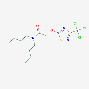 molecular formula C13H20Cl3N3O2S B12924160 N,N-Dibutyl-2-((3-(trichloromethyl)-1,2,4-thiadiazol-5-yl)oxy)acetamide CAS No. 89781-33-9