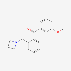 molecular formula C18H19NO2 B1292419 2-Azetidinomethyl-3'-methoxybenzophenone CAS No. 898754-38-6