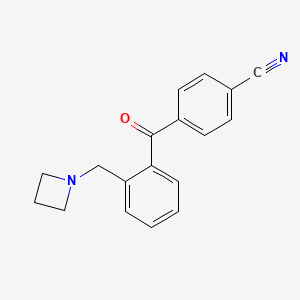 molecular formula C18H16N2O B1292423 2-Azetidinomethyl-4'-cyanobenzophenone CAS No. 898754-50-2