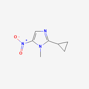 molecular formula C7H9N3O2 B12924236 1H-Imidazole, 2-cyclopropyl-1-methyl-5-nitro- CAS No. 74550-87-1