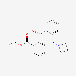 molecular formula C20H21NO3 B1292424 2-Azetidinomethyl-2'-carboethoxybenzophenone CAS No. 898754-53-5