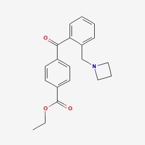 molecular formula C20H21NO3 B1292426 2-Azetidinomethyl-4'-carboethoxybenzophenone CAS No. 898754-59-1