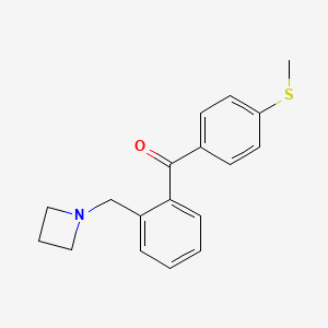 molecular formula C18H19NOS B1292428 2-Azetidinomethyl-4'-thiomethylbenzophenone CAS No. 898754-65-9