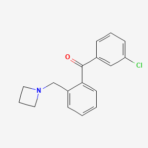 molecular formula C17H16ClNO B1292431 2-Azetidinomethyl-3'-chlorobenzophenone CAS No. 898754-74-0