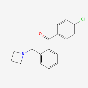 molecular formula C17H16ClNO B1292432 2-Azetidinomethyl-4'-chlorobenzophenone CAS No. 898754-77-3
