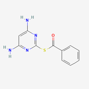 molecular formula C11H10N4OS B12924359 S-(4,6-Diaminopyrimidin-2-yl) benzenecarbothioate CAS No. 65349-39-5