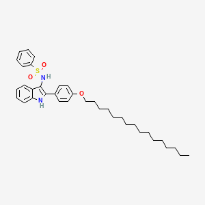 molecular formula C36H48N2O3S B12924361 N-(2-(4-(Hexadecyloxy)phenyl)-1H-indol-3-yl)benzenesulfonamide CAS No. 114049-43-3