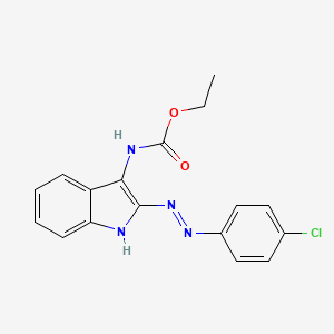 molecular formula C17H15ClN4O2 B12924394 Ethyl {2-[2-(4-chlorophenyl)hydrazinyl]-3H-indol-3-ylidene}carbamate CAS No. 67397-27-7