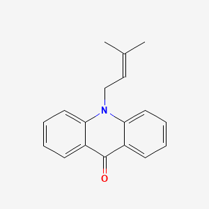 molecular formula C18H17NO B12924409 9(10H)-Acridinone, 10-(3-methyl-2-butenyl)- CAS No. 102939-98-0