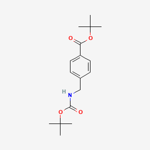 molecular formula C17H25NO4 B12924411 tert-Butyl 4-(((tert-butoxycarbonyl)amino)methyl)benzoate 