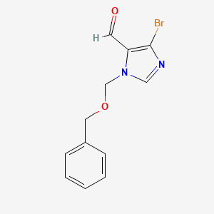 molecular formula C12H11BrN2O2 B12924419 1-((Benzyloxy)methyl)-4-bromo-1H-imidazole-5-carbaldehyde CAS No. 189014-06-0