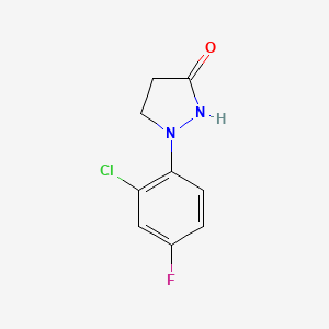 molecular formula C9H8ClFN2O B12924461 1-(2-Chloro-4-fluorophenyl)pyrazolidin-3-one CAS No. 183586-08-5