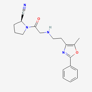molecular formula C19H22N4O2 B12924470 (2S)-1-{N-[2-(5-Methyl-2-phenyl-1,3-oxazol-4-YL)ethyl]glycyl}pyrrolidine-2-carbonitrile CAS No. 521266-46-6