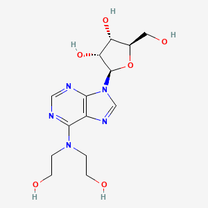 molecular formula C14H21N5O6 B12924477 N,N-Bis(2-hydroxyethyl)adenosine CAS No. 41552-86-7