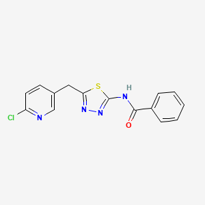 molecular formula C15H11ClN4OS B12924523 Benzamide, N-[5-[(6-chloro-3-pyridinyl)methyl]-1,3,4-thiadiazol-2-yl]- CAS No. 848130-92-7