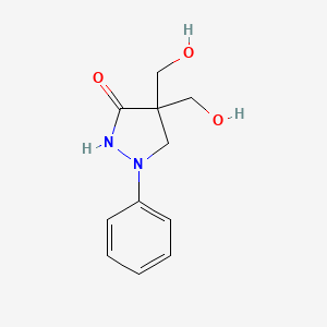 molecular formula C11H14N2O3 B12924554 4,4-Bis(hydroxymethyl)-1-phenylpyrazolidin-3-one CAS No. 13047-10-4